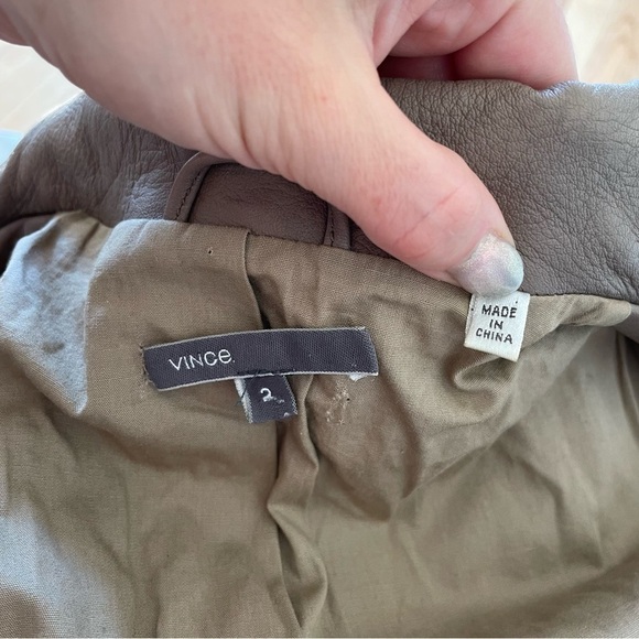 Vince Womens Brown Leather Snap Closure Blazer Jacket V0550-90092 Size 2 - Picture 5 of 10